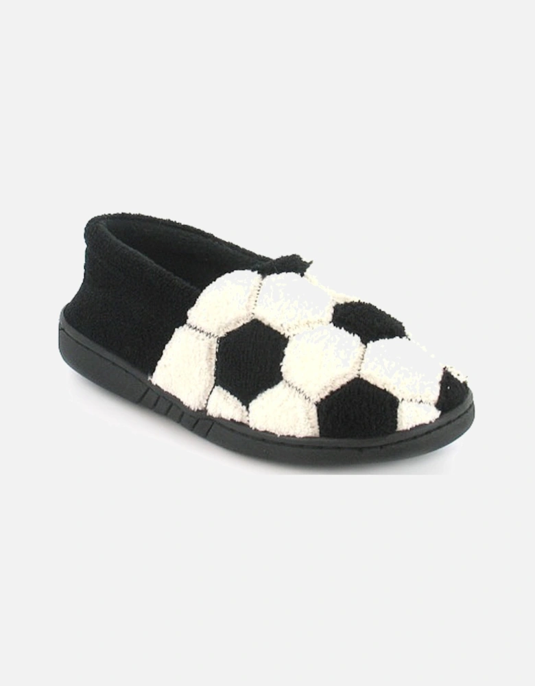 Boys Novelty Slippers Football Hernandez Slip On black white UK Size