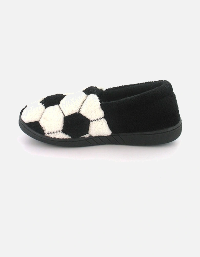 Boys Novelty Slippers Football Hernandez Slip On black white UK Size