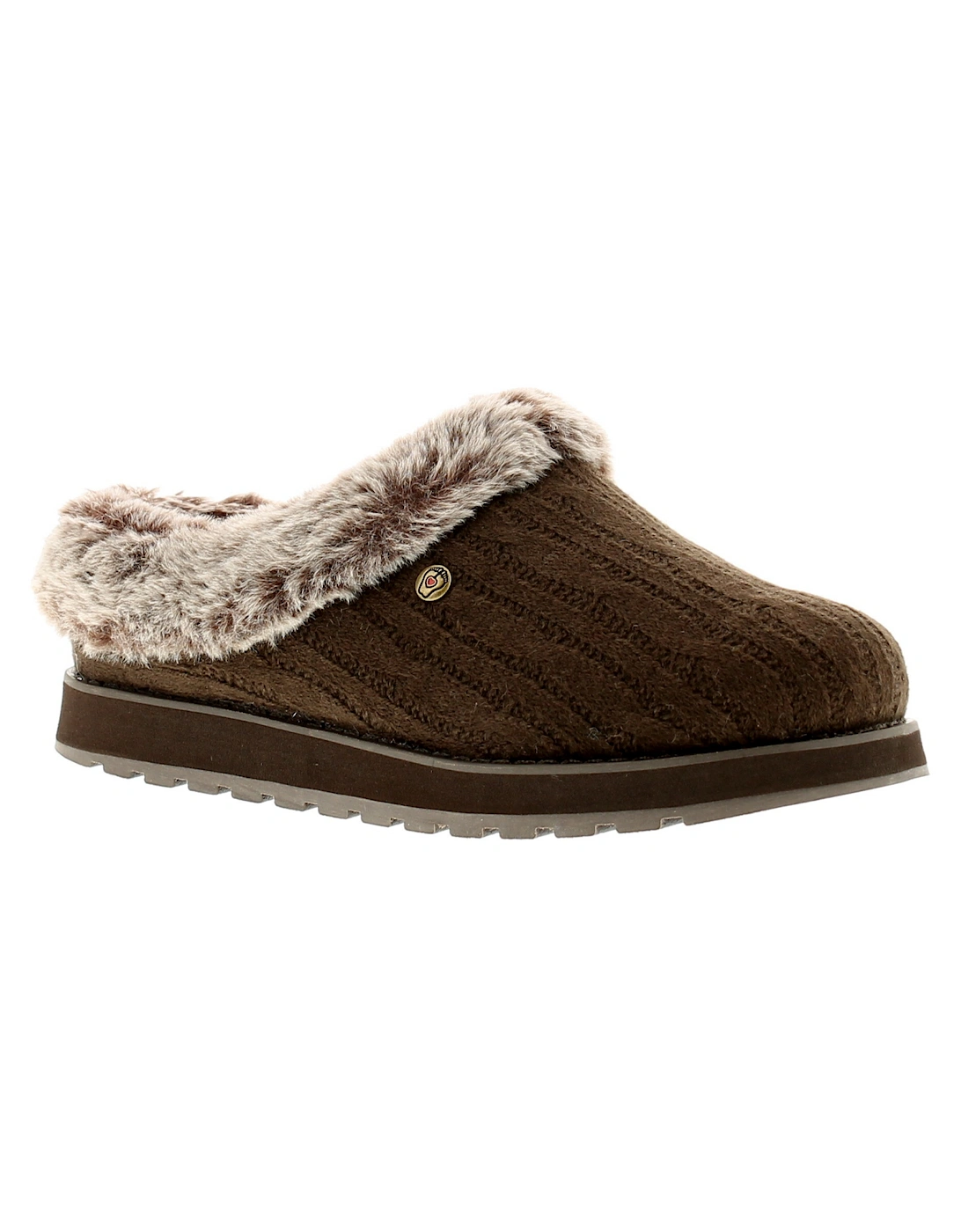 Womens Mule Slippers Keepsakes Ice Angel Slip On brown UK Size, 6 of 5