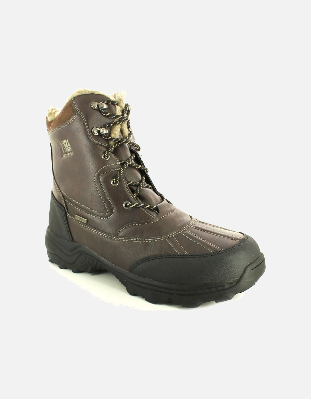 Mens Walking Boots Snow Casual 3 Lace Up brown UK Size, 6 of 5