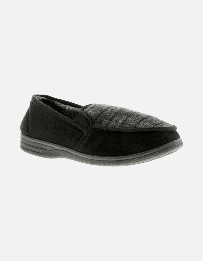 Mens Slippers Bernard Slip On black UK Size