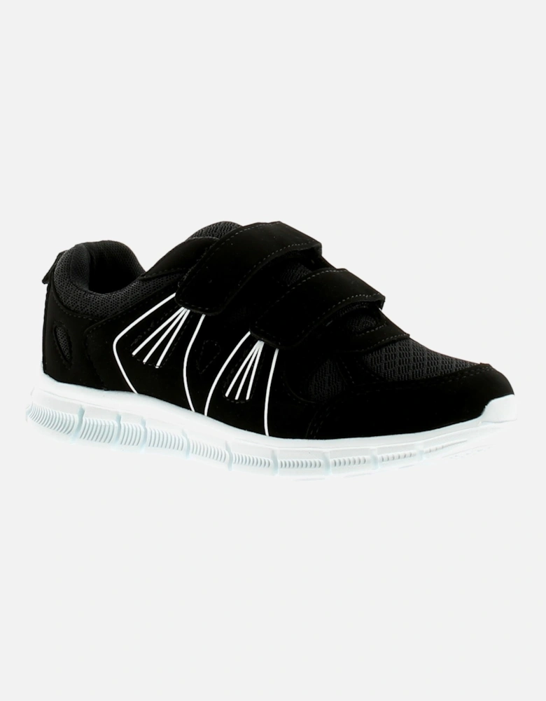Boys Trainers INF 6 To JNR 5 Buzz Touch Fastening black white UK Size