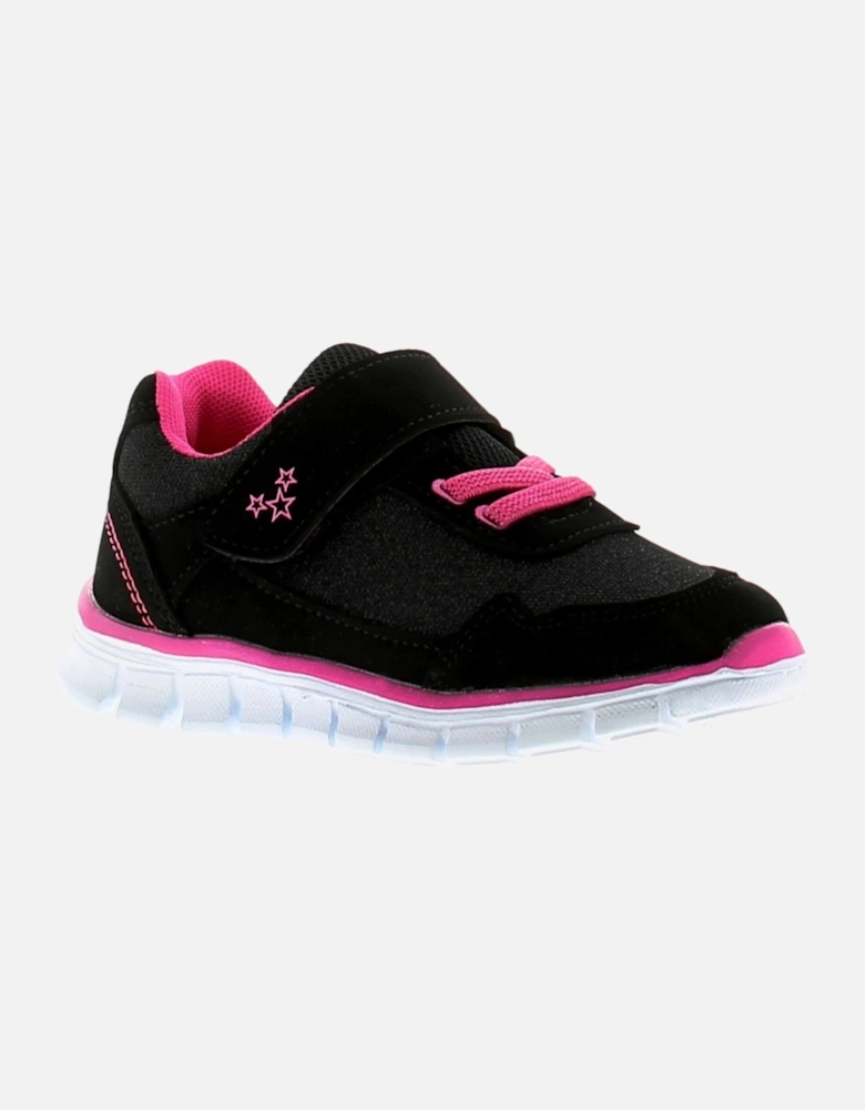 Infants Girls Trainers nina Touch Fastening black pink UK Size