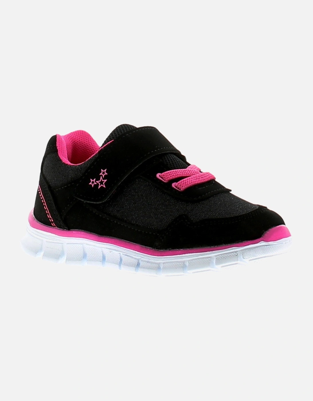Infants Girls Trainers nina Touch Fastening black pink UK Size, 6 of 5