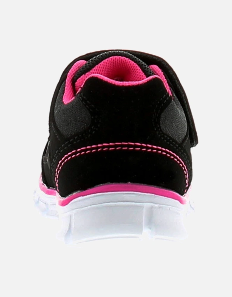 Infants Girls Trainers nina Touch Fastening black pink UK Size