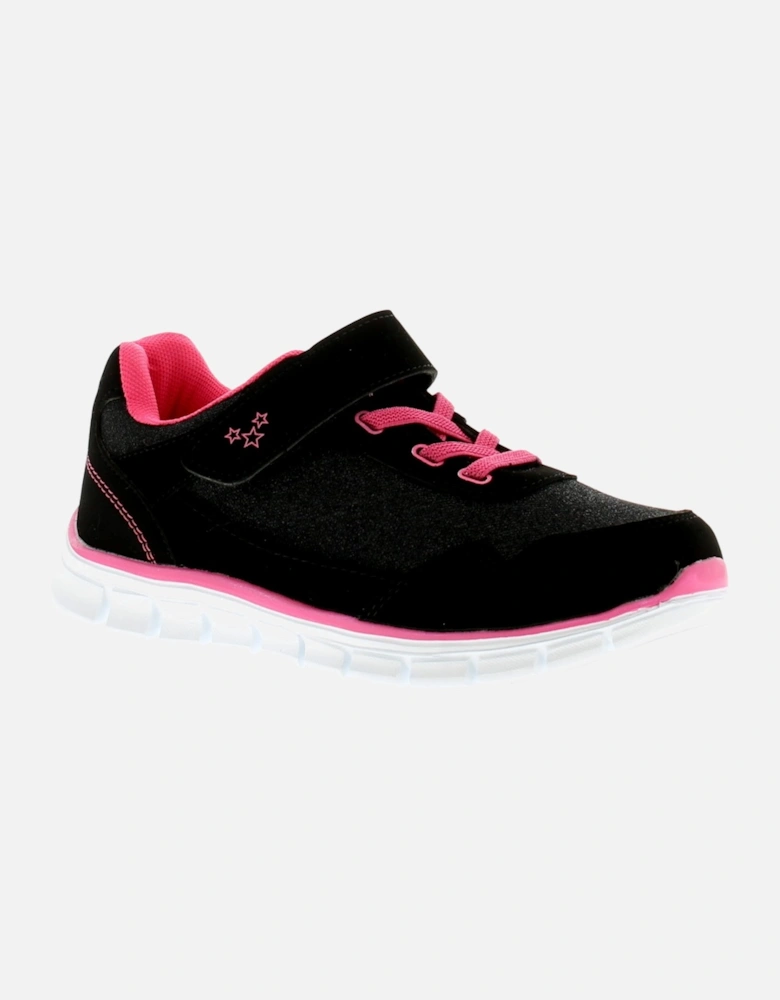 Girls Trainers Minnie Touch Fastening black fuchsia UK Size