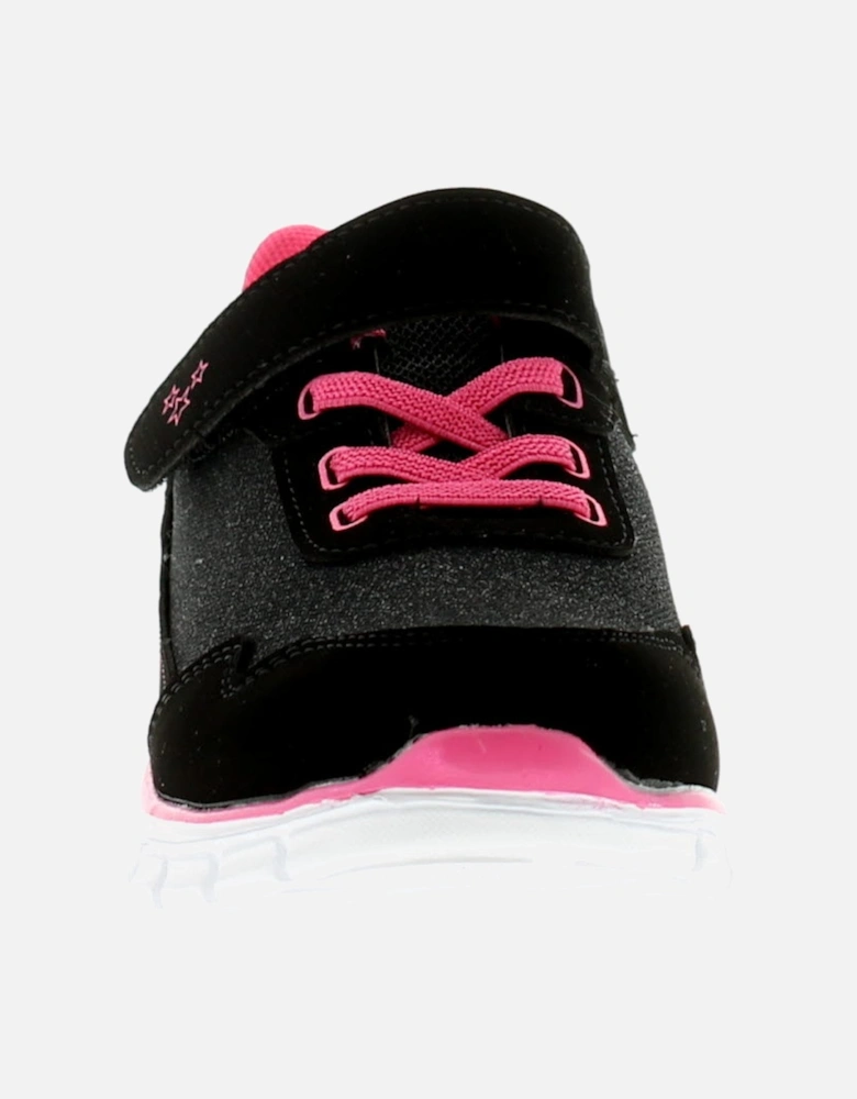 Girls Trainers Minnie Touch Fastening black fuchsia UK Size