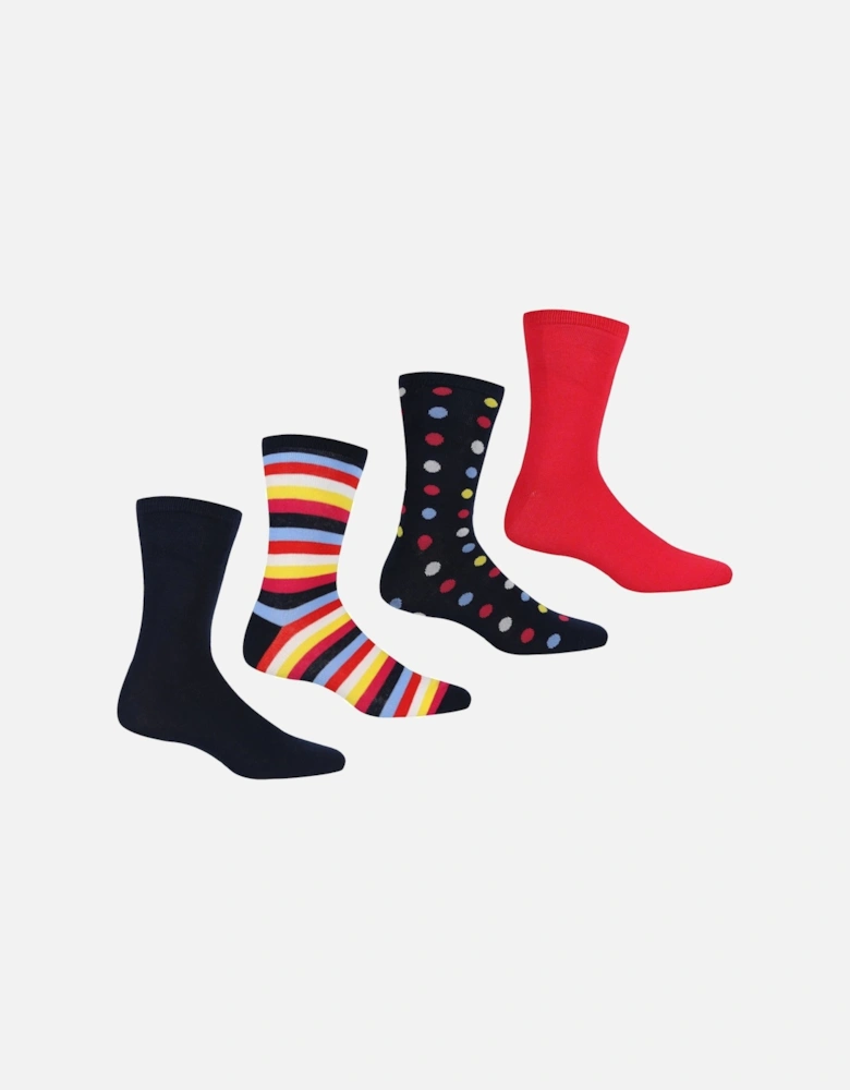 Womens/Ladies Lifestyle Ankle Socks Set (Pack of 4)