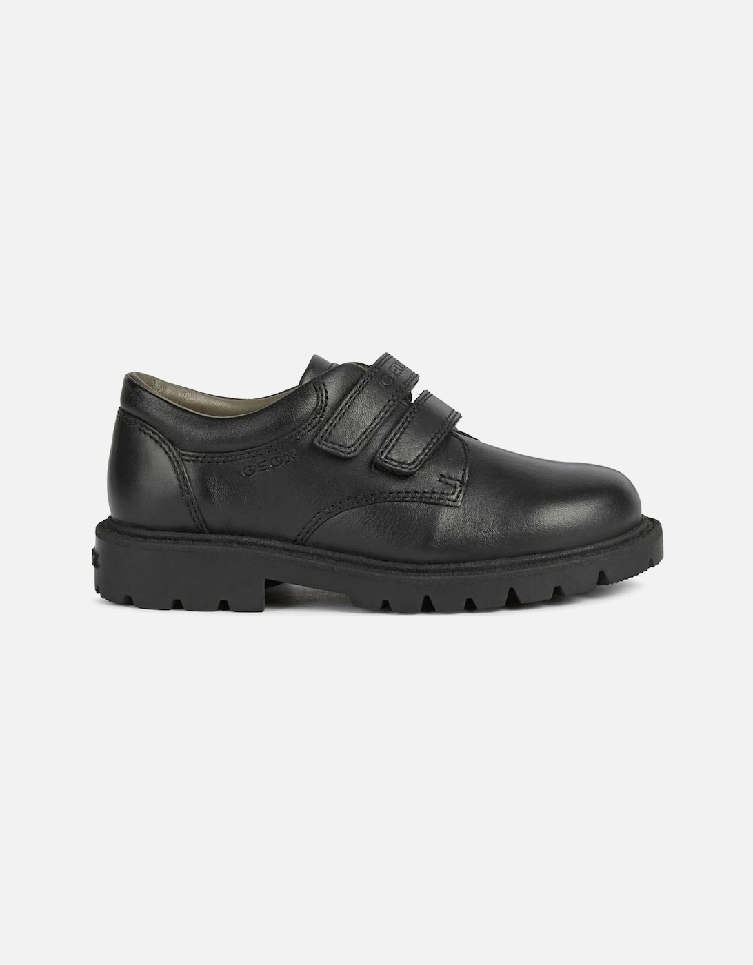 Boys Shaylax Double Row Leather School Shoes