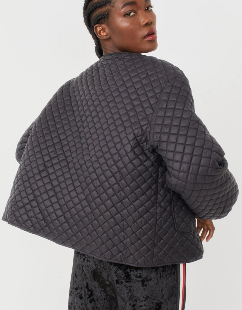 Black Quilted oversized Down Jacket