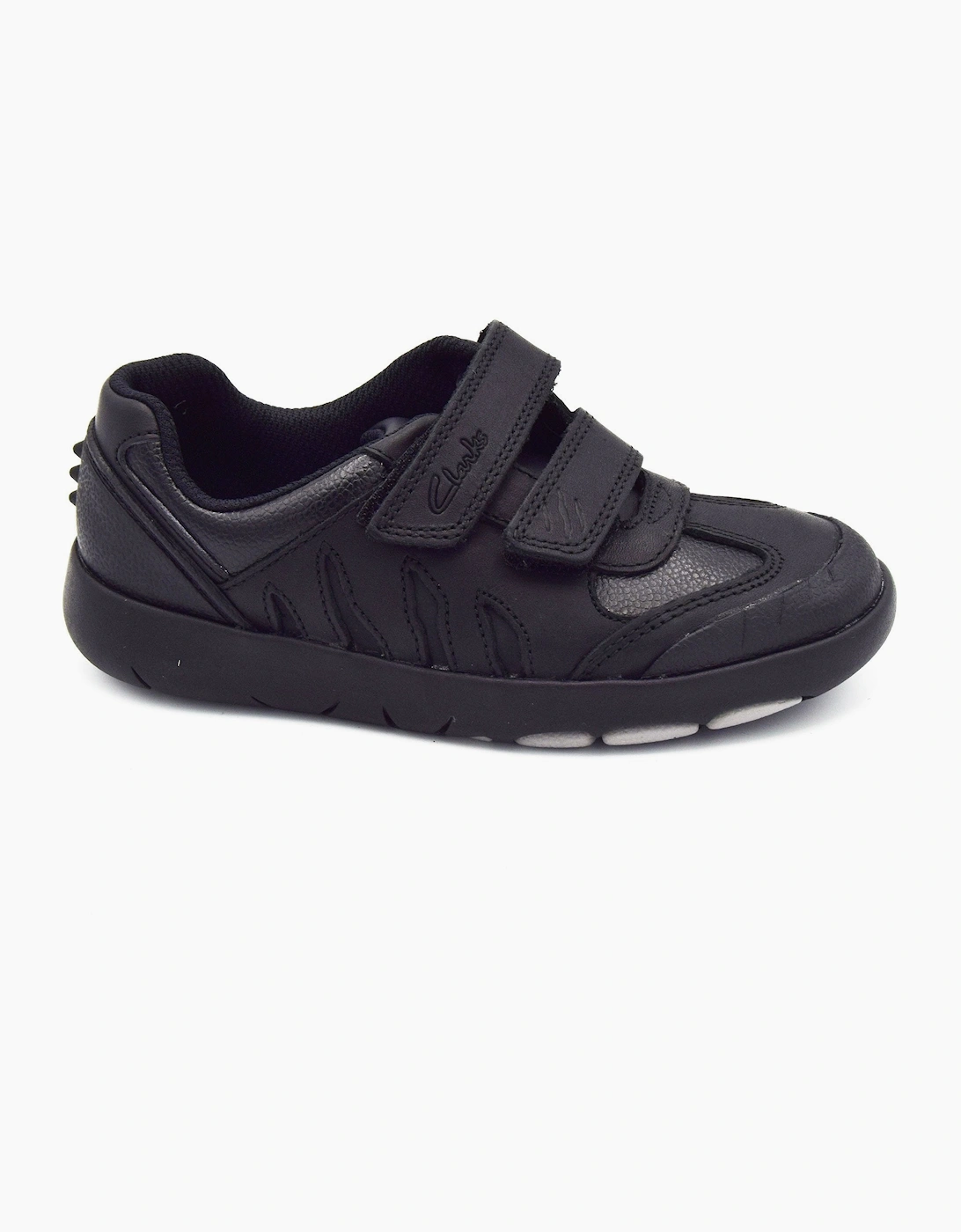 Clarks Boy's CLA Rex Stride T BOY'S SCHOOL SHOE - Black - Size: S 7.5/h