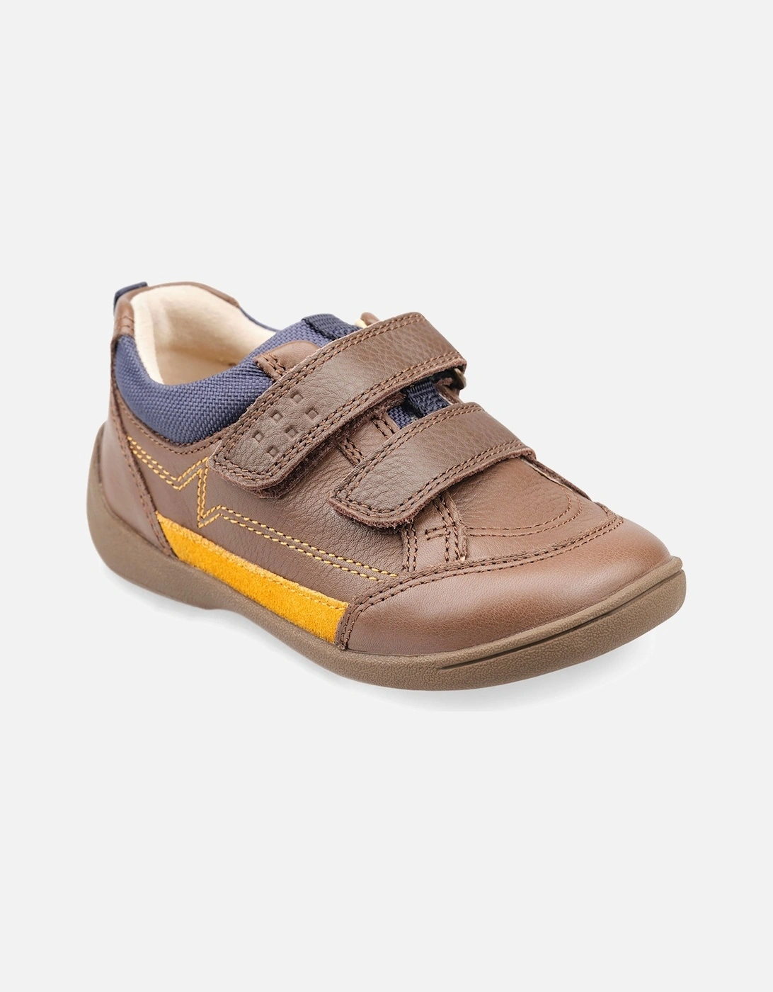 Start-Rite Boy's ZIGZAG BROWN LEA BOY'S SHOE - Size: S 4.5/g