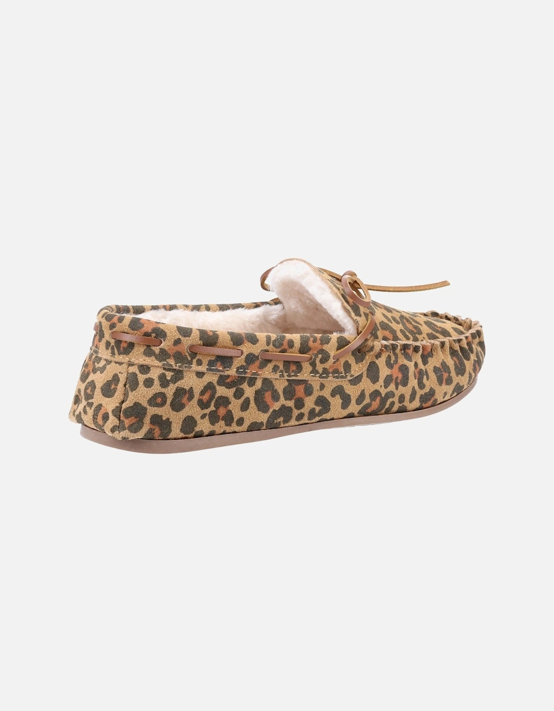 Womens/Ladies Allie Leopard Print Suede Slippers