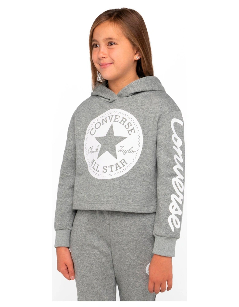 Older Girls Chuck Patch Boxy Hoody - Grey