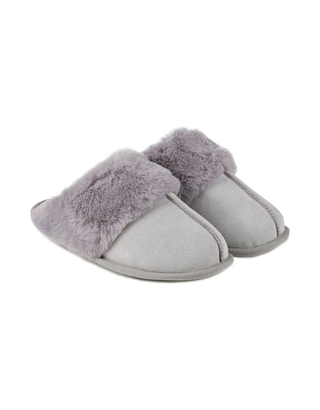 Isotoner Real Suede Mule Slipper - Grey, 2 of 1