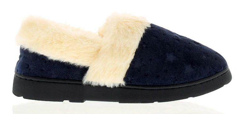 Womens Full Slippers Faux Fur Lining Galaxy Slip On blue UK Size