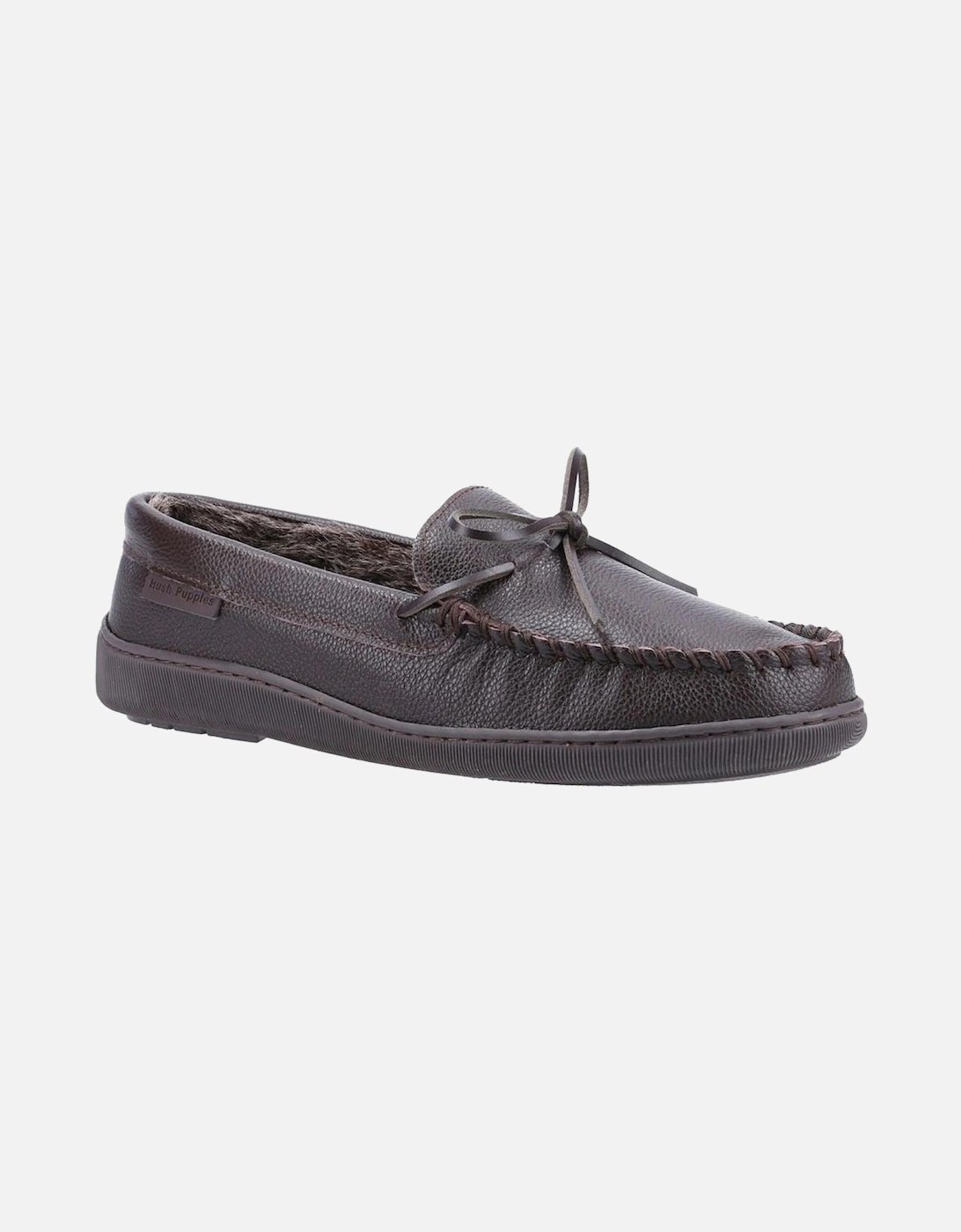 Mens Ace Leather Slippers, 5 of 4