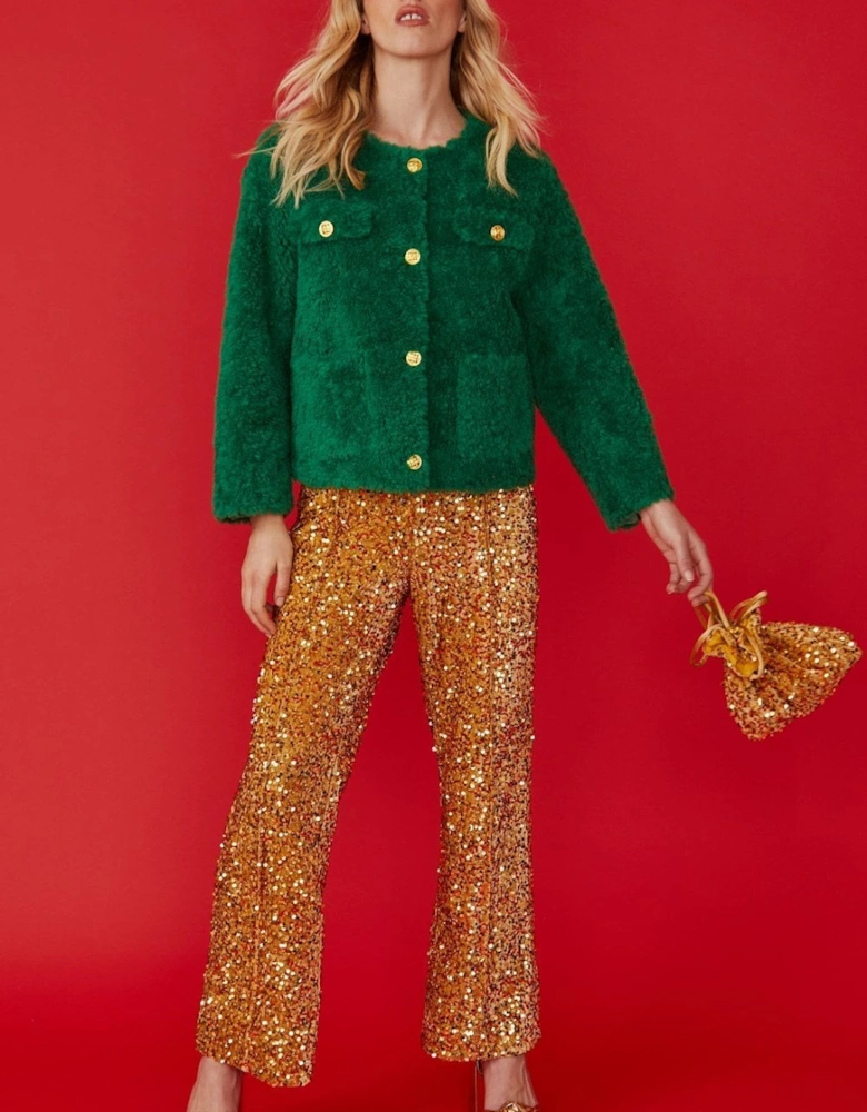 Gold Sequin Flares