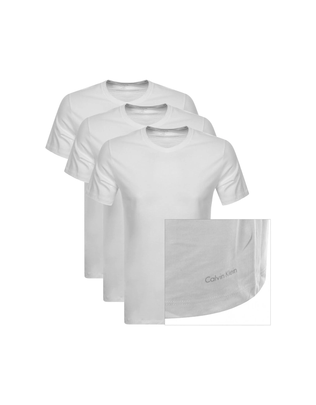 3 Pack Crew Neck T Shirts White, 2 of 1