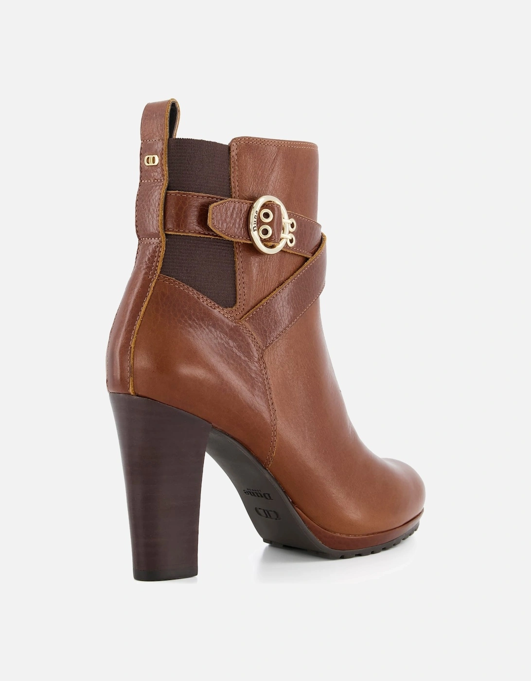 Ladies Oreana - Buckle-Detail Leather Heeled Ankle Boots