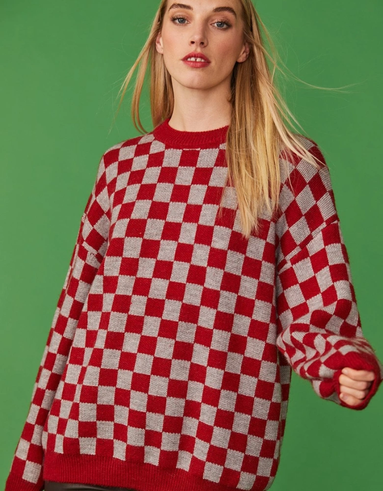 Checkered Cashmere Blend Jumper