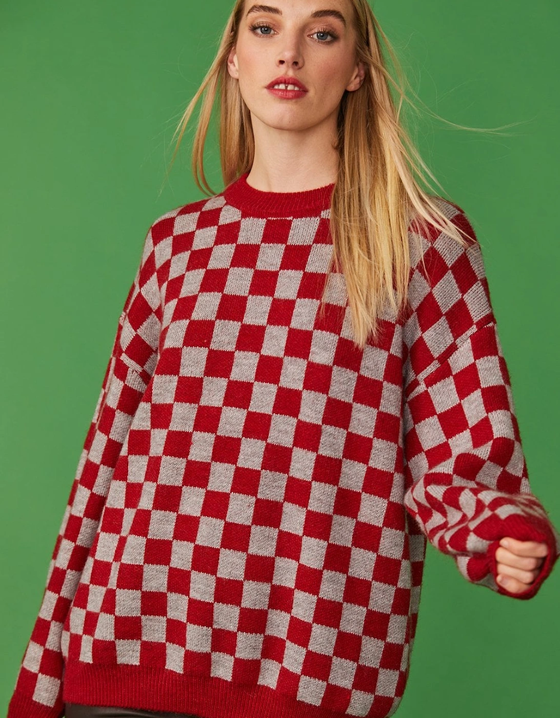 Checkered Cashmere Blend Jumper