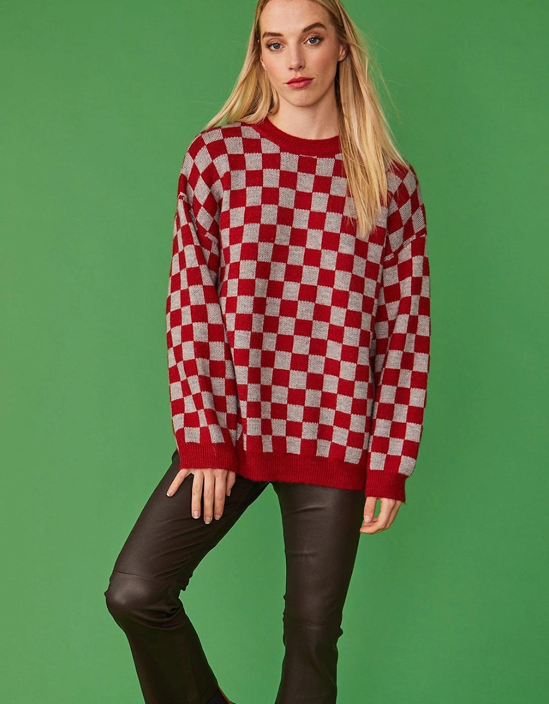 Checkered Cashmere Blend Jumper