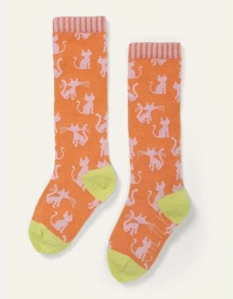 Girls Orange Minoes knee socks