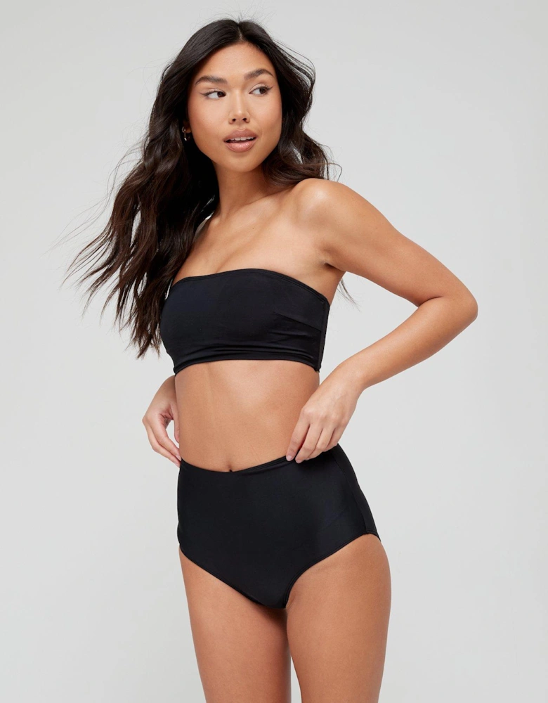 Mix & Match High Waist Bikini Brief - Black