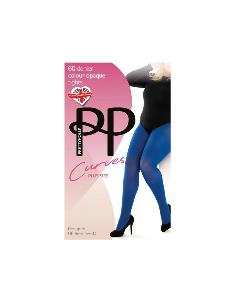 60 Denier  Plush Opaque Tights - Blue