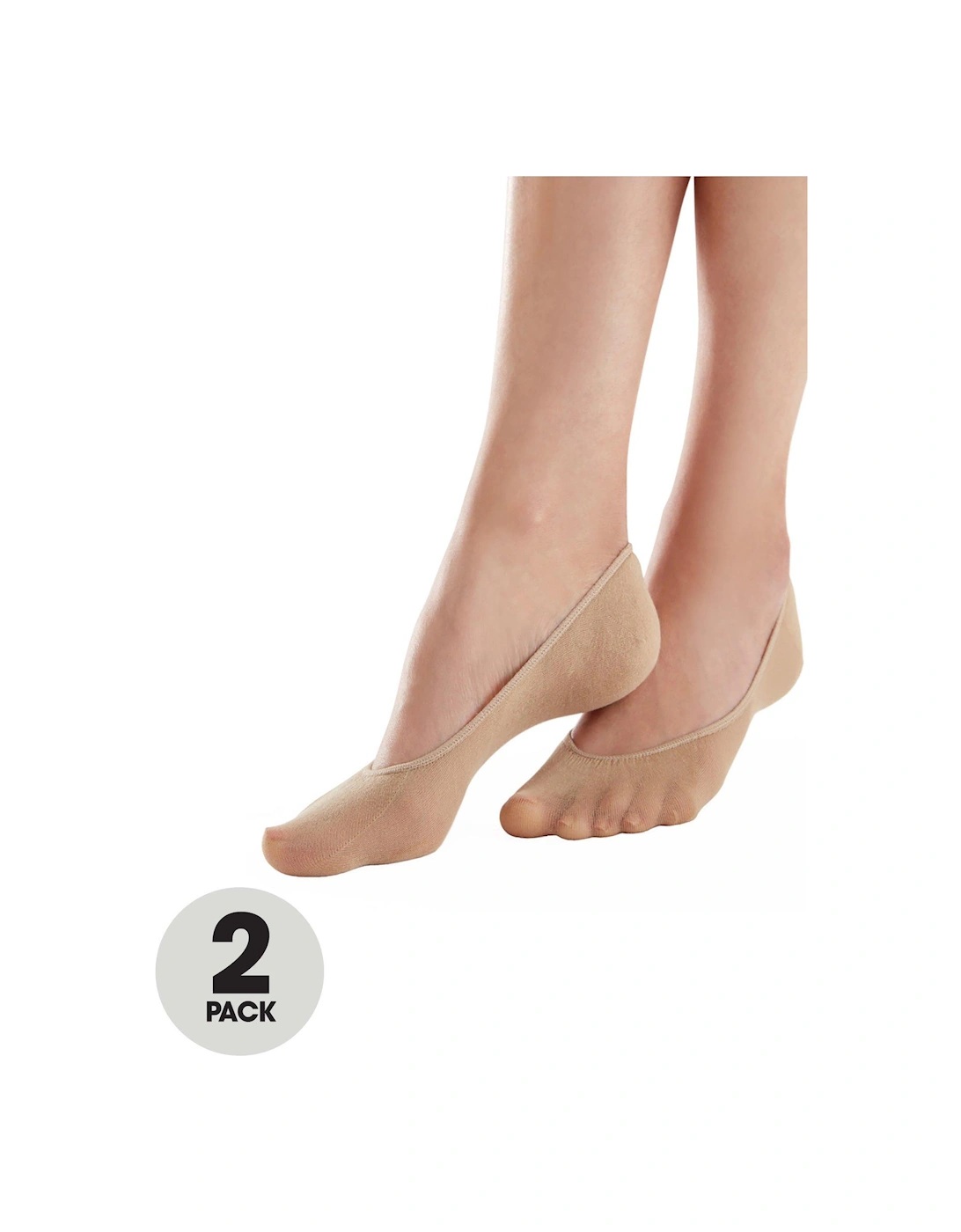 2 Pack Cotton Footsie - Nude, 2 of 1