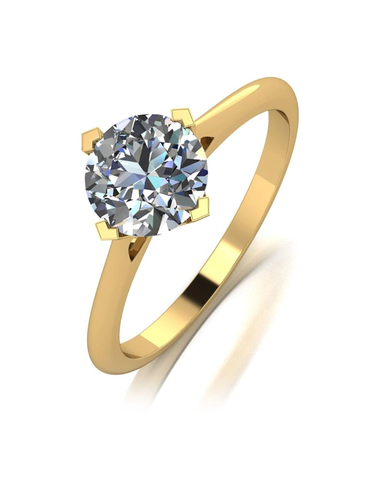 9ct Yellow Gold 1.25ct Eq Solitaire Ring
