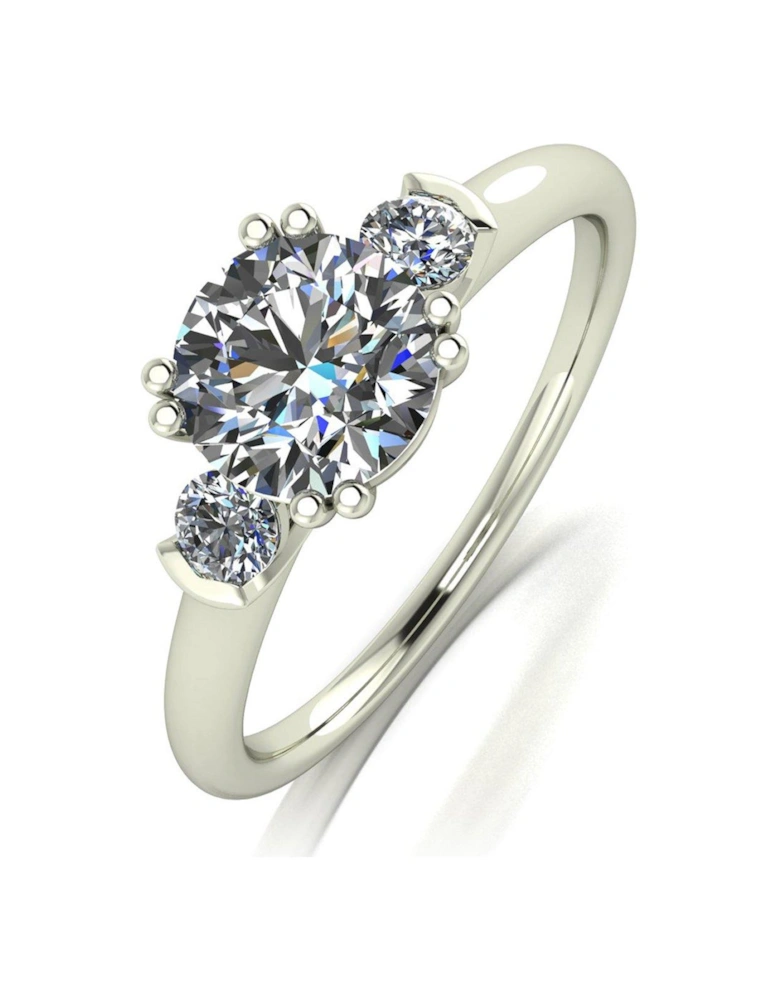 9ct White Gold 1.50ct Total Eq Trilogy Ring