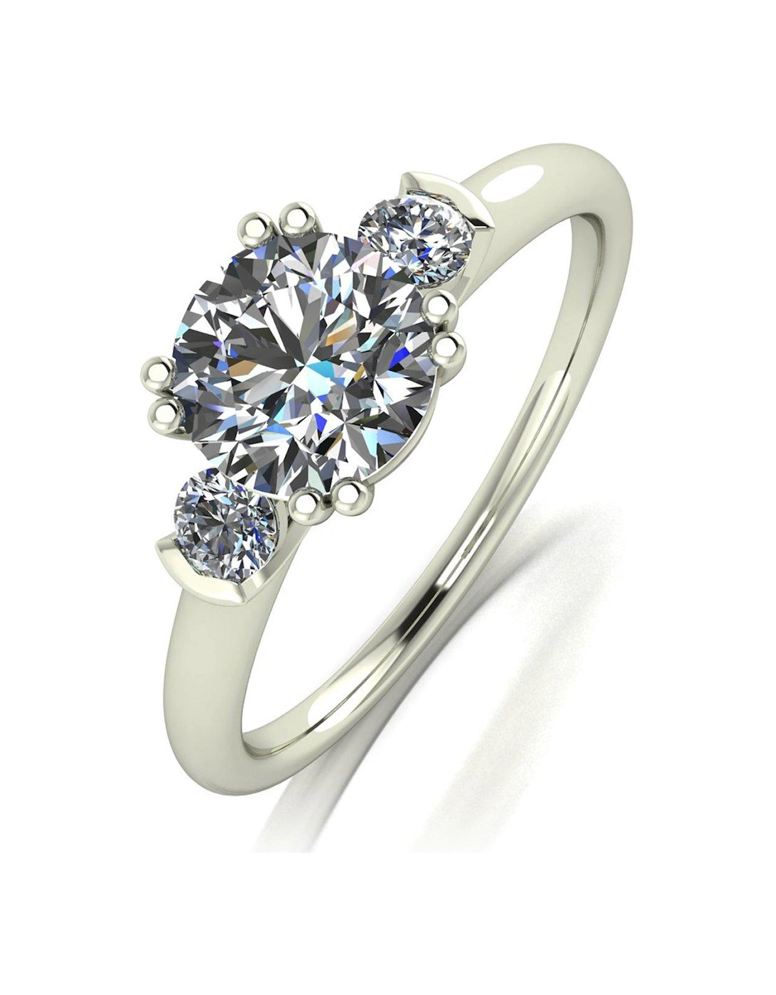 9ct White Gold 1.50ct Total Eq Trilogy Ring, 2 of 1