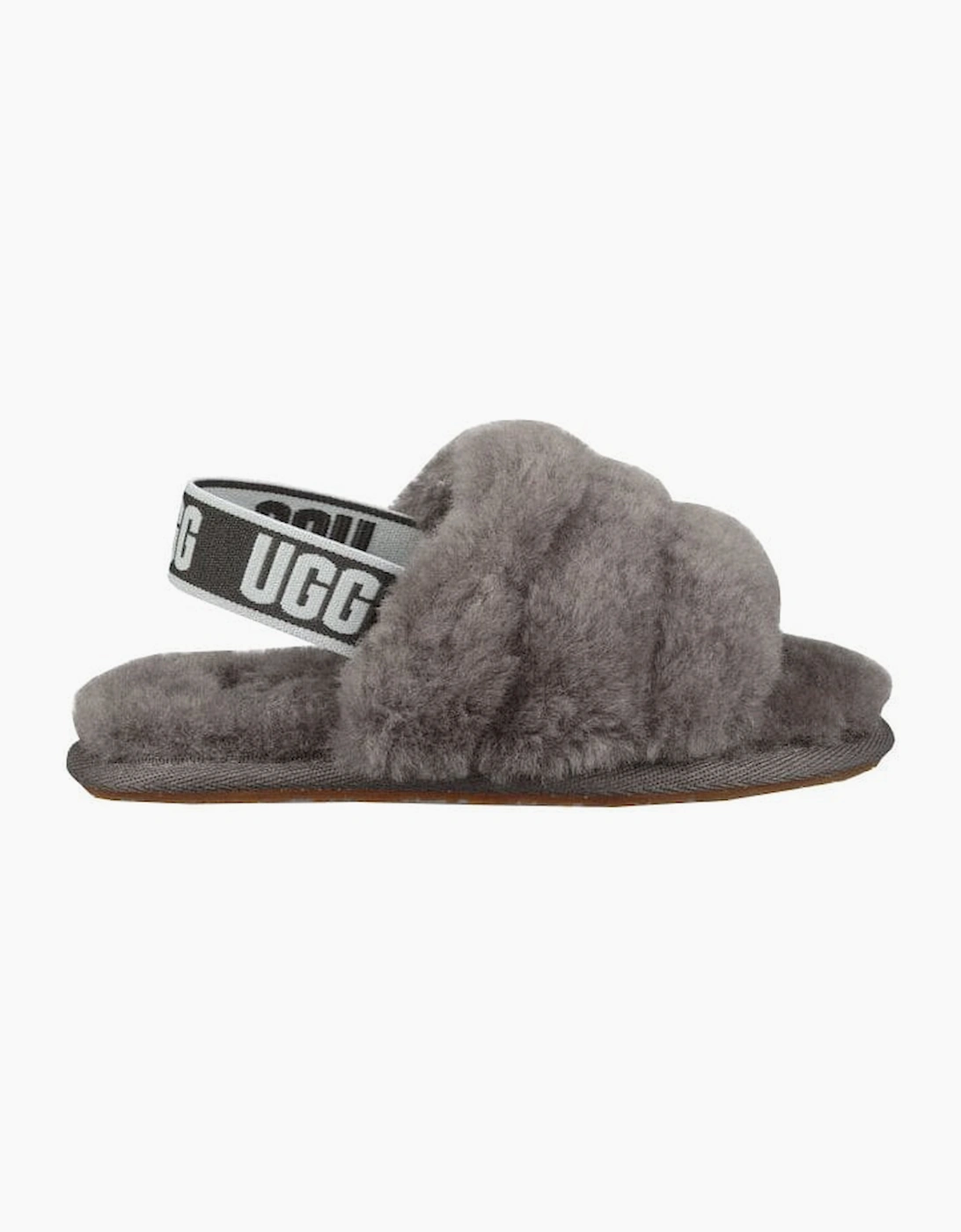 Girl's UGG Toddler Charcoal Fluff Yeah Slide - Grey - Size: 9