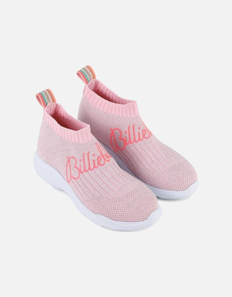 Girls Pink Sock Trainers