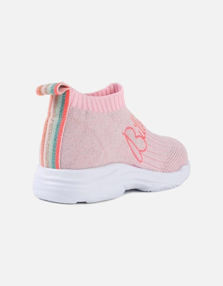 Girls Pink Sock Trainers