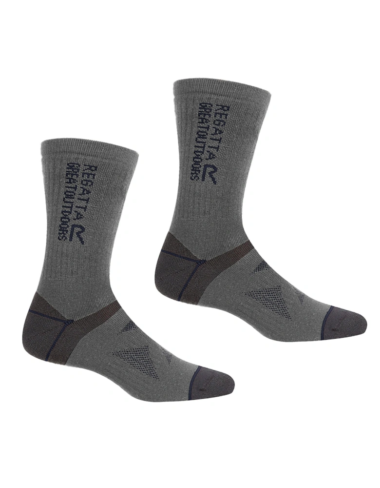 Unisex Adult Wool Hiking Boot Socks (Pack of 2)