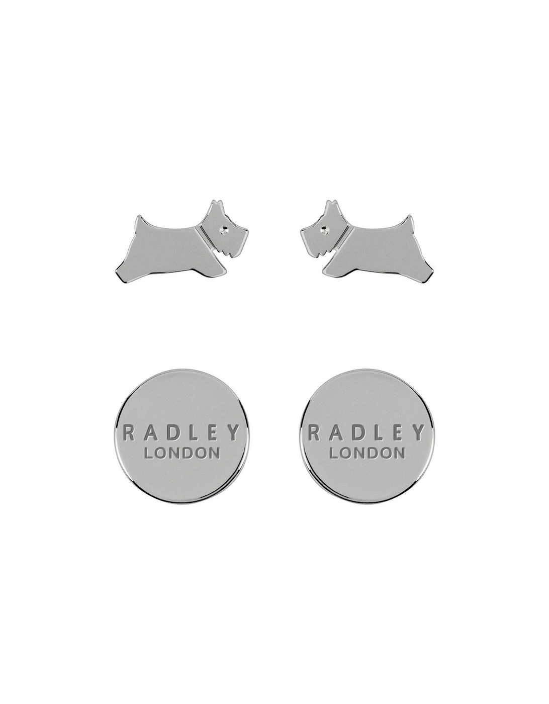 London Ladies Silver Leaping Dog Twin Pack Stud Earrings, 3 of 2