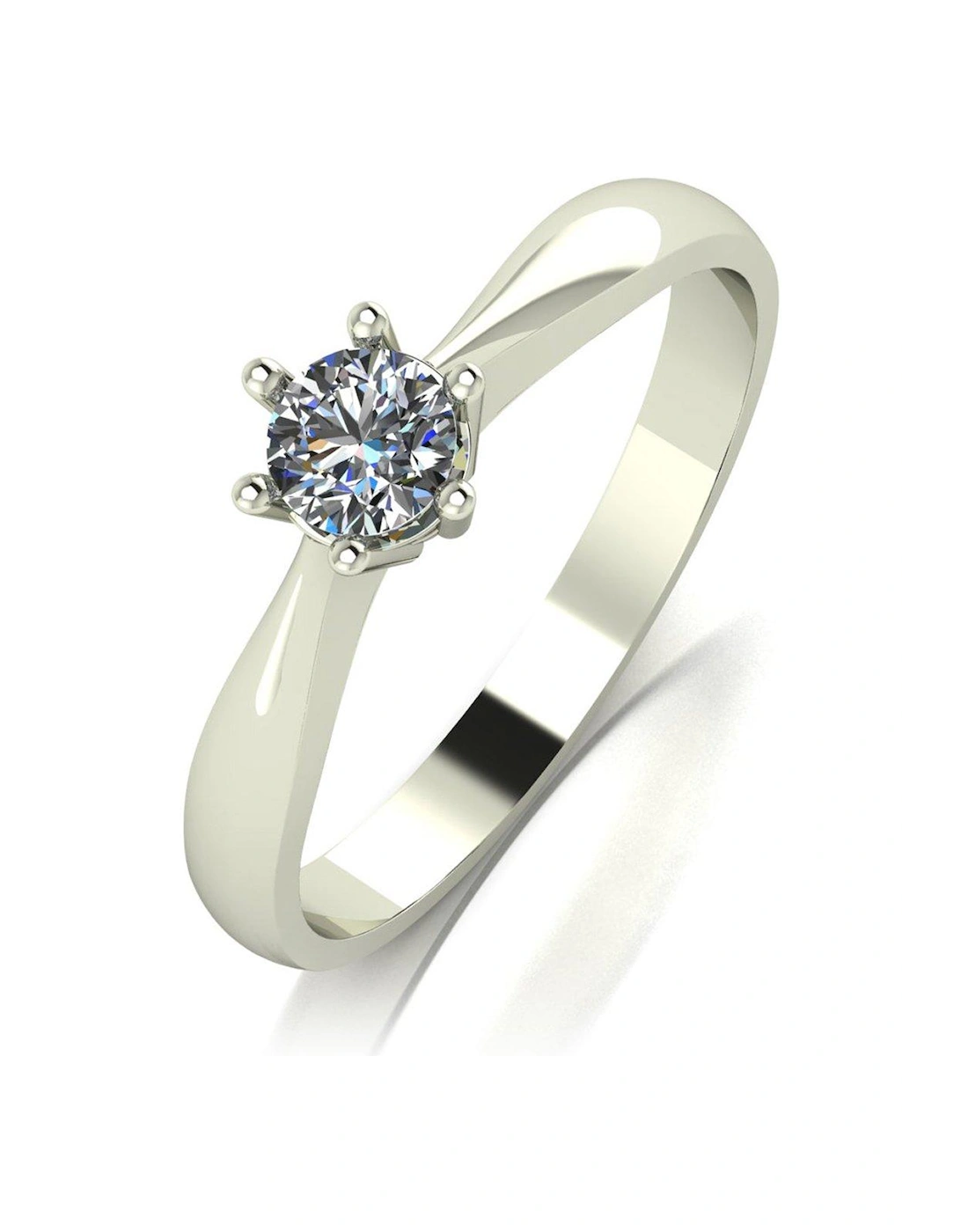 9ct White Gold 0.25ct Equivalent Stone Solitaire Ring, 2 of 1