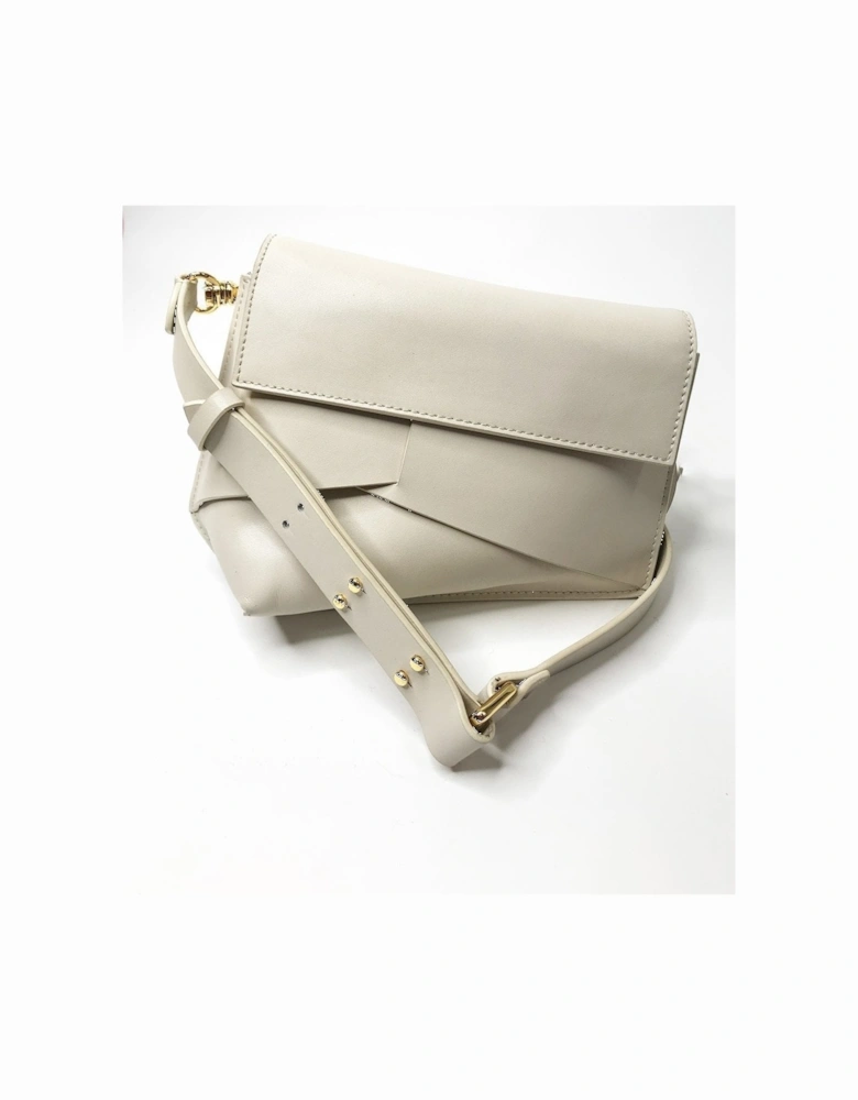 Cream Adjustable Leather Handbag
