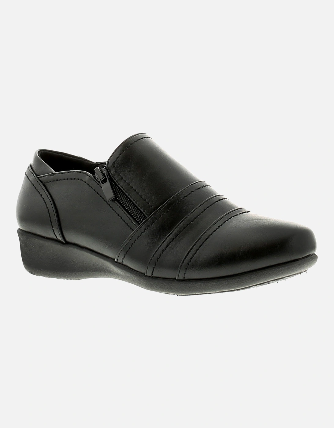 Women's Strollers Womens Shoes Work Low Wedge Penelope Zip black UK Size - Size: 6