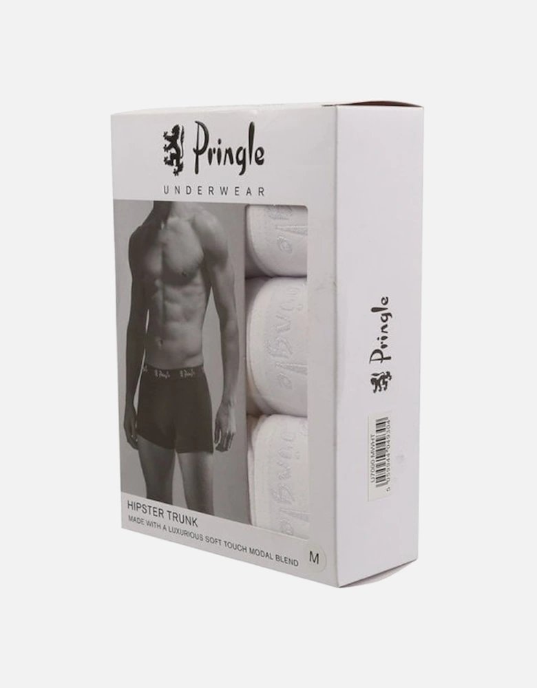 Pringle 3 pack Men's 95% Modal Hipster Trunks White