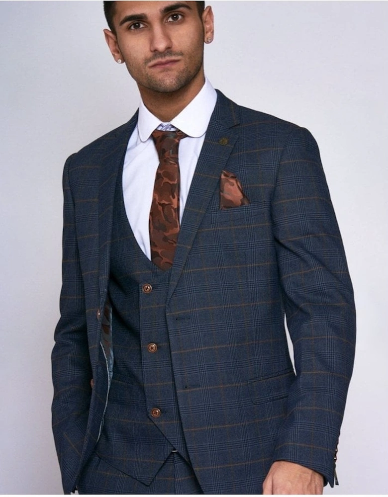 Jenson Marine Navy Check Blazer