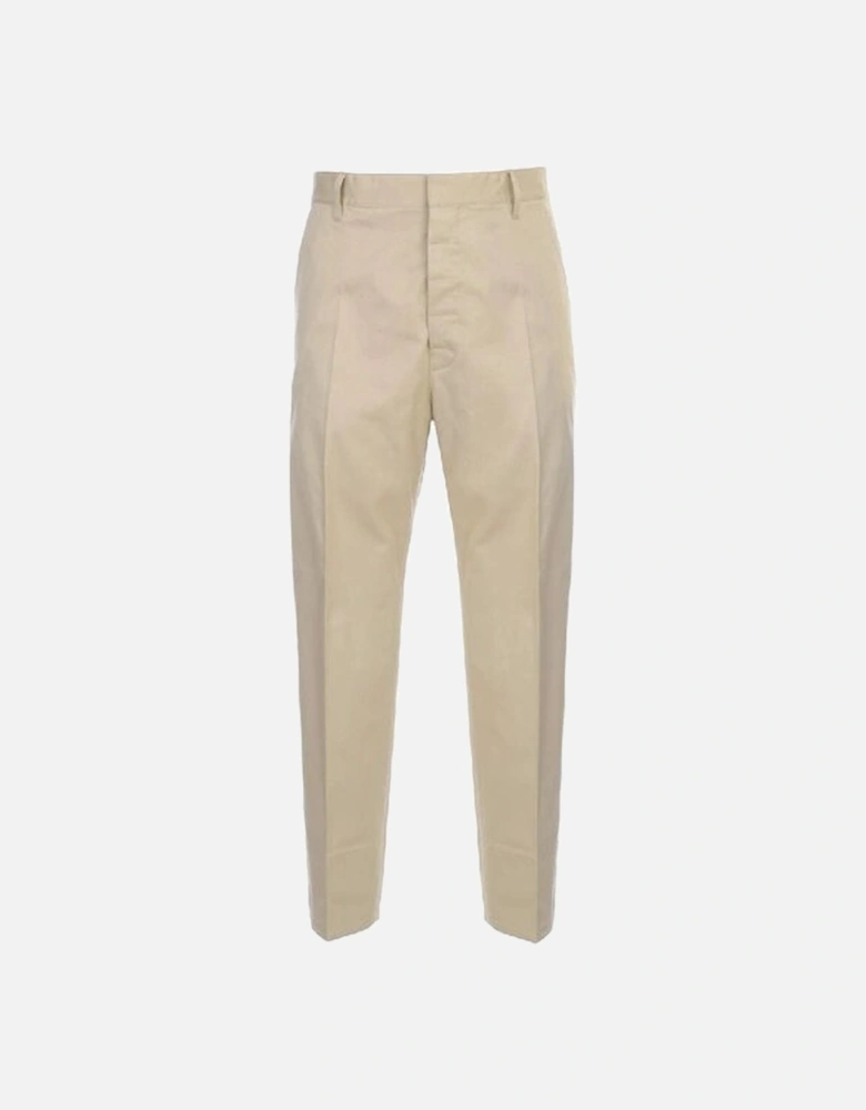 Men's Gabardine Pants High Waist Beige