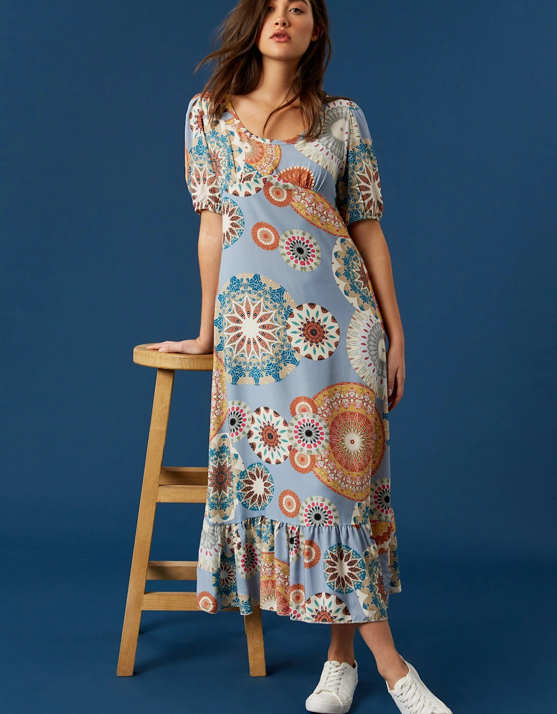 Fantasy Maxi Print Dress, 6 of 5