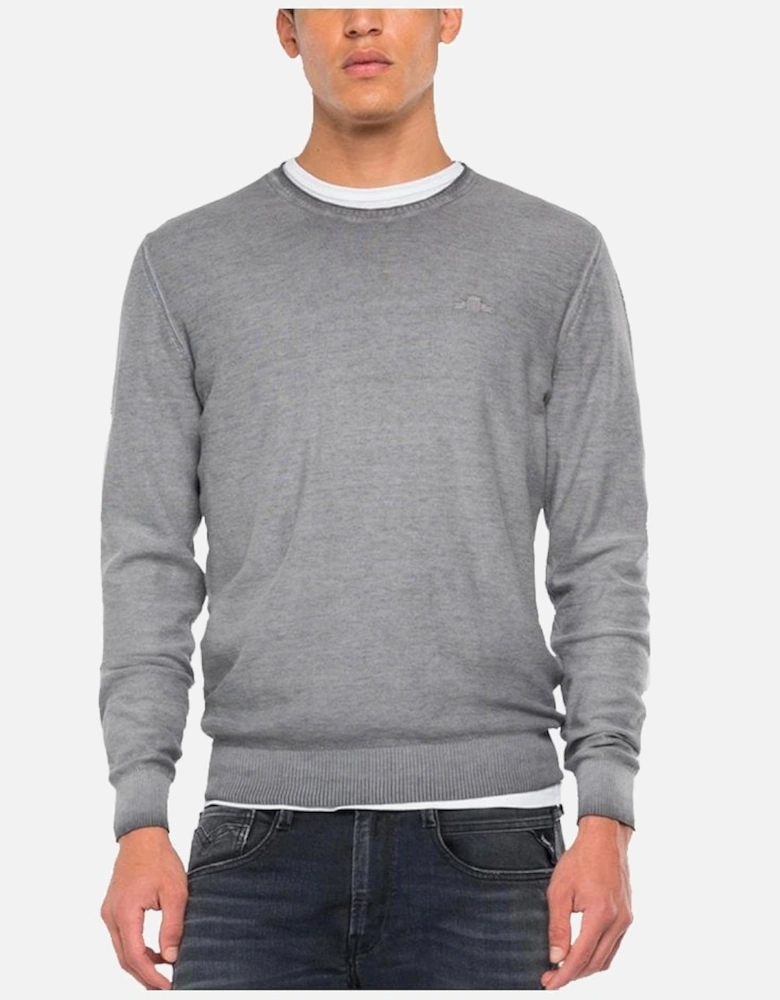 Mens Cotton Pullover Sweater Iron Grey