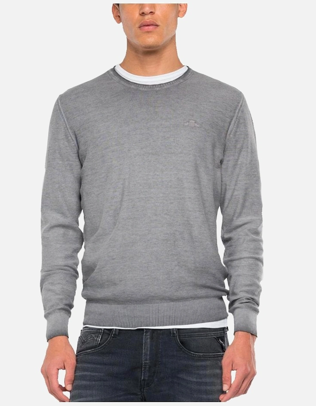 Mens Cotton Pullover Sweater Iron Grey, 5 of 4