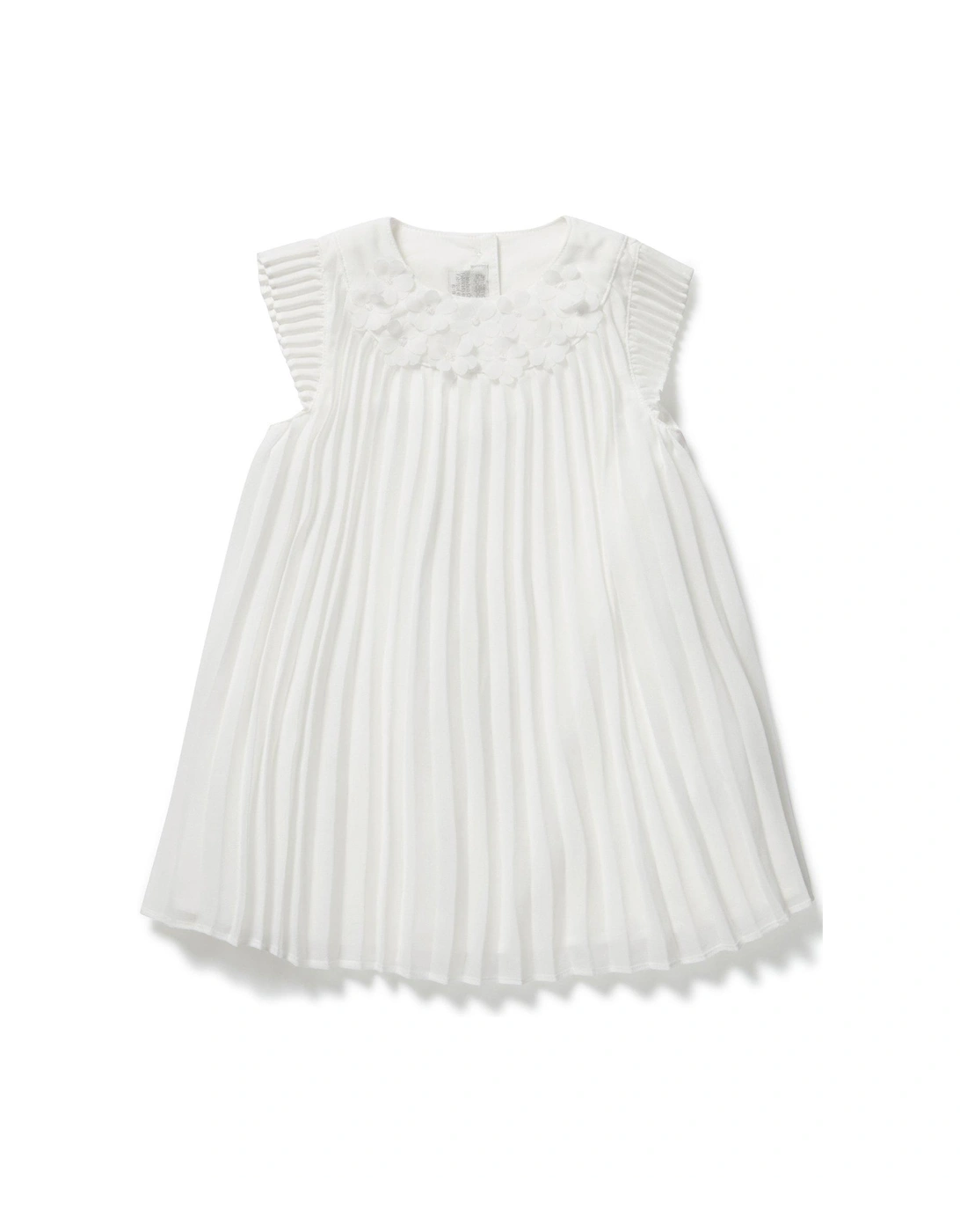 Baby Girls Pleat Dress - Off White, 2 of 1