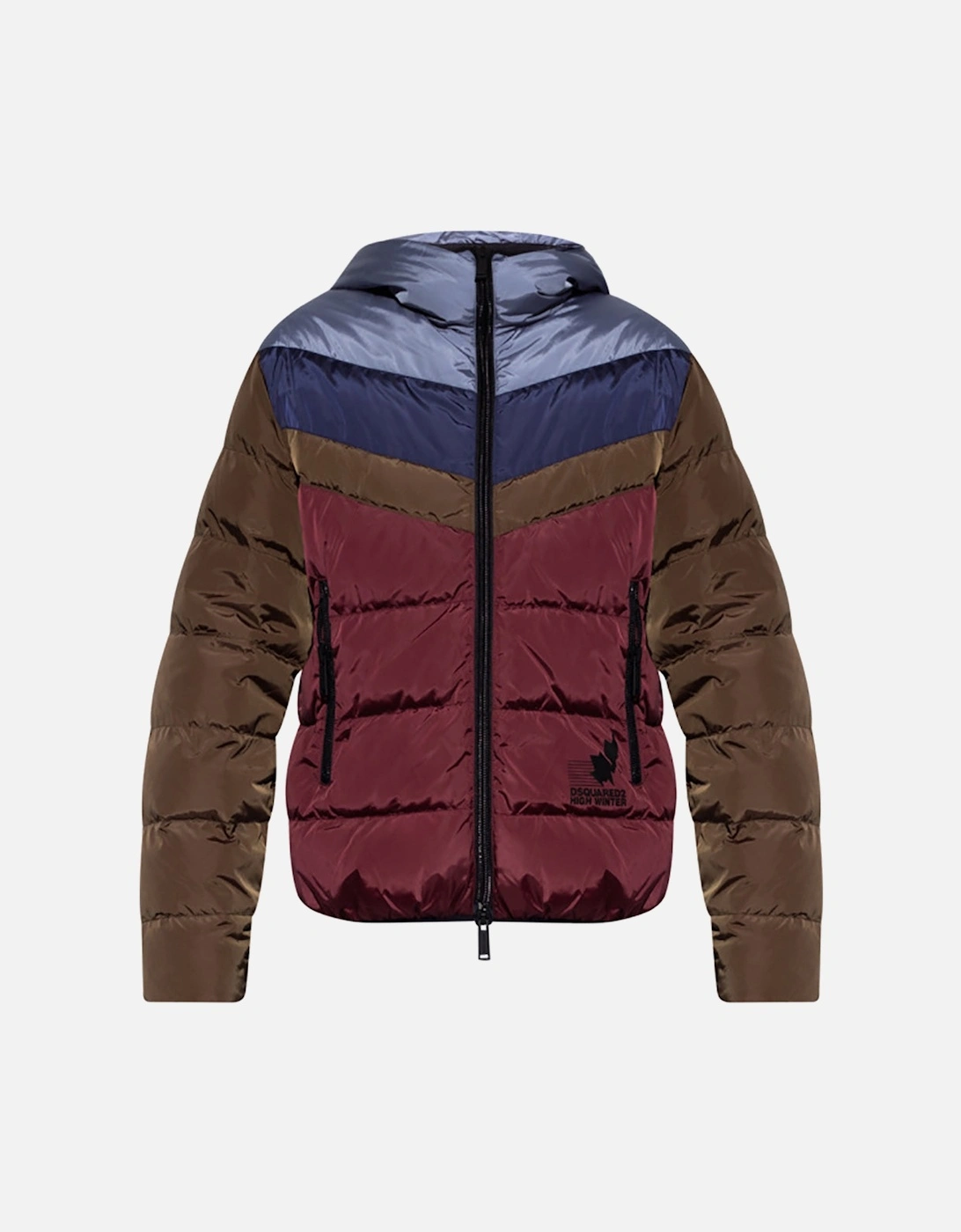 Men's Contrasting Quilted Jacket Burgundy, 2 of 1